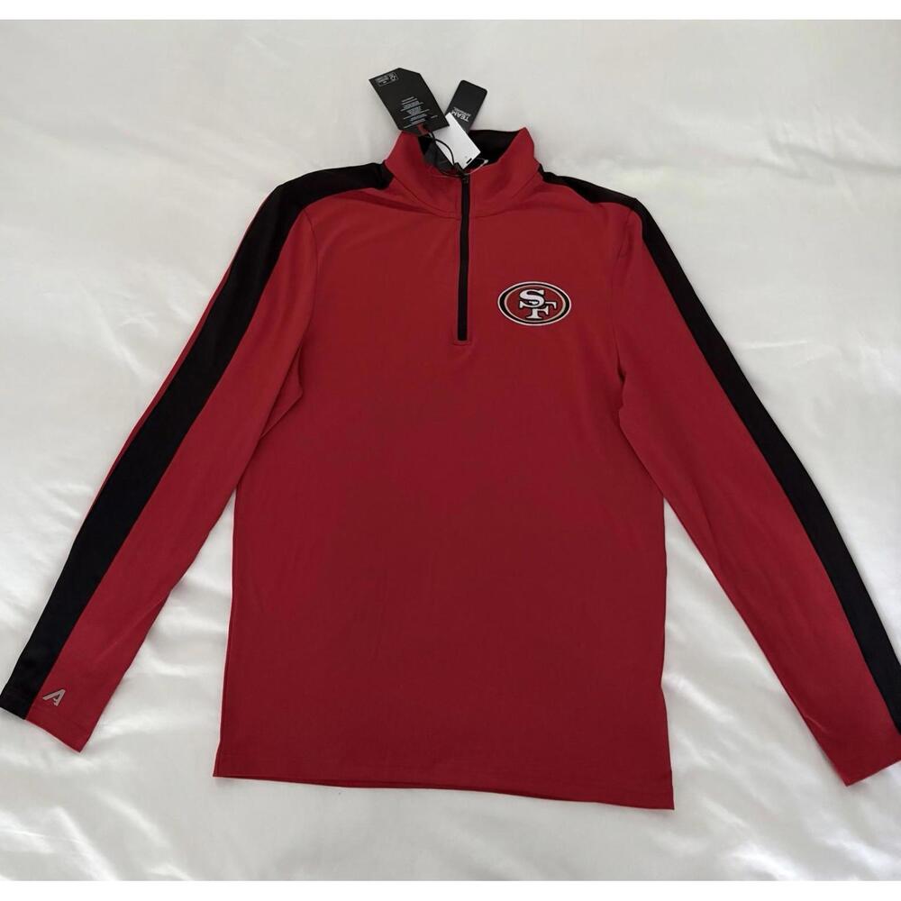 San Francisco 49ers Red Quarter Zip Pullover~Small~NWT ~$70